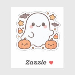 Schattigee Halloween Ghost Clipart, Leuk en Schatt Sticker