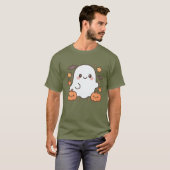 Schattigee Halloween Ghost Clipart, Leuk en Schatt T-shirt (Voorkant volledig)