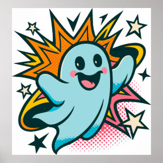 Schattigee Halloween ghost clipart PNG, spookachti Poster