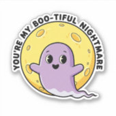 Schattigee Halloween Ghost "Custom-Cut Vinyl Stick Sticker (Voorkant)