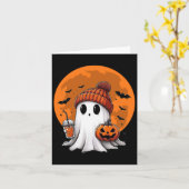 Schattigee Halloween Ghost Drink Coffee Schattigee Kaart (Gele Bloem)