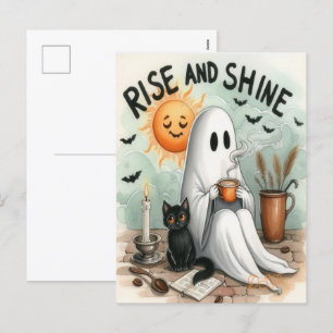 Schattigee Halloween Ghost Drink Pumpkin Spooky 20 Feestdagenkaart