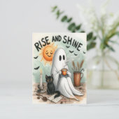 Schattigee Halloween Ghost Drink Pumpkin Spooky 20 Feestdagenkaart (Staand voorkant)