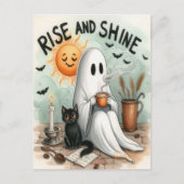 Schattigee Halloween Ghost Drink Pumpkin Spooky 20 Feestdagenkaart (Voorkant)