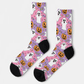 Schattigee Halloween Ghost en Pompoen Sokken (Links)