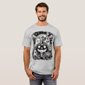 Schattigee Halloween Ghost en pompoen T-shirt (Voorkant volledig)