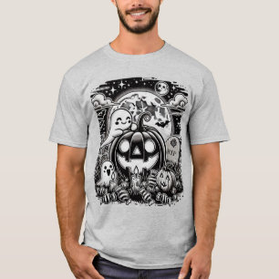 Schattigee Halloween Ghost en pompoen T-shirt