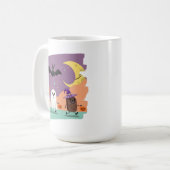 Schattigee Halloween Ghost en Snoep Vrienden Koffiemok (Voorkant links)