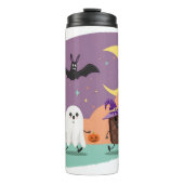 Schattigee Halloween Ghost en Snoep Vrienden Thermosbeker (Voorkant)