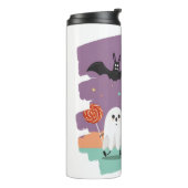 Schattigee Halloween Ghost en Snoep Vrienden Thermosbeker (Gedraaid links)