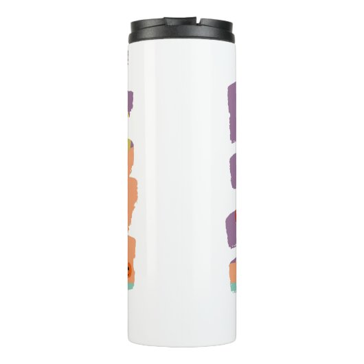 Schattigee Halloween Ghost en Snoep Vrienden Thermosbeker (Achterkant)