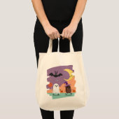 Schattigee Halloween Ghost en Snoep Vrienden Tote Bag (Voorkant (product))