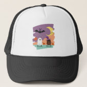 Schattigee Halloween Ghost en Snoep Vrienden Trucker Pet (Voorkant)