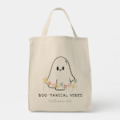 Schattigee Halloween Ghost Floral Boo-tanical Cust Tote Bag (Achterkant)