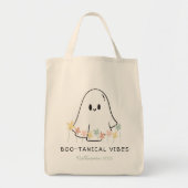 Schattigee Halloween Ghost Floral Boo-tanical Cust Tote Bag (Voorkant)