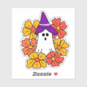Schattigee Halloween Ghost Flower Krans Sticker (Vel)
