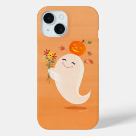 Schattigee Halloween Ghost & Flowers iPhone 15 Case
