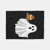 Schattigee Halloween Ghost Holding Pumpkin Cupcake Fleece Deken (Voorkant (Horizontaal))