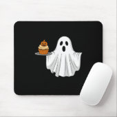 Schattigee Halloween Ghost Holding Pumpkin Cupcake Muismat (Met muis)