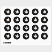Schattigee Halloween Ghost Holding Pumpkin Cupcake Ronde Sticker (Vel)