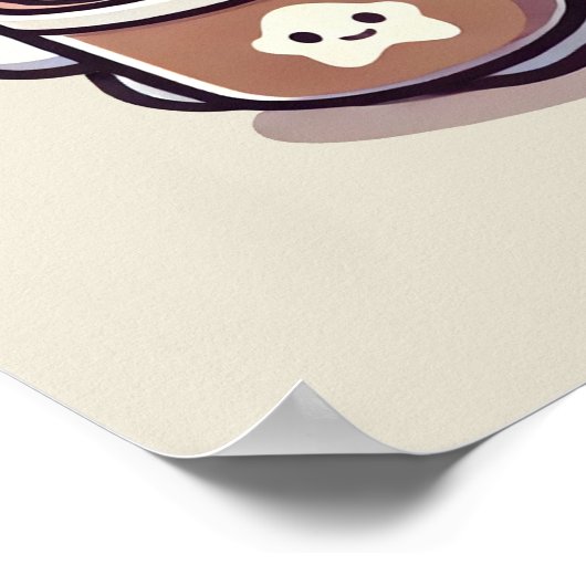 Schattigee Halloween Ghost in Herfst Beanie & Hot  Poster (Hoek)