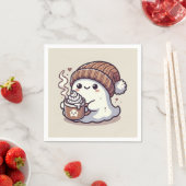 Schattigee Halloween Ghost in Herfst Beanie & Hot Servet (Insitu)