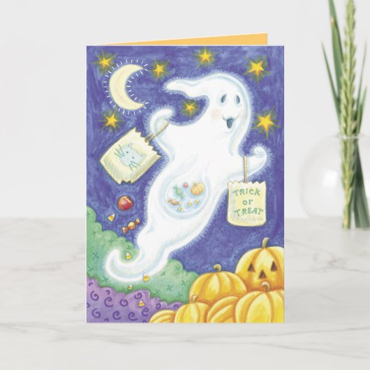 Schattigee Halloween Ghost Kaarten (Voorkant)