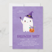 Schattigee Halloween Ghost Kinder Partij Kaart (Voorkant)