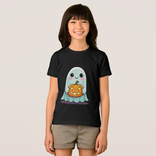 Schattigee Halloween Ghost Kinder T-shirt Schattig (Voorkant volledig)