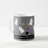 Schattigee Halloween Ghost Kleurrijke Confetti Mix Koffiemok (Voorkant links)