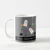 Schattigee Halloween Ghost Kleurrijke Confetti Mix Koffiemok (Links)