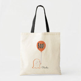 Schattigee Halloween Ghost met ballon Tote Bag