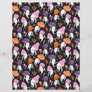 Schattigee Halloween Ghost met Paddestoel Scrapboo