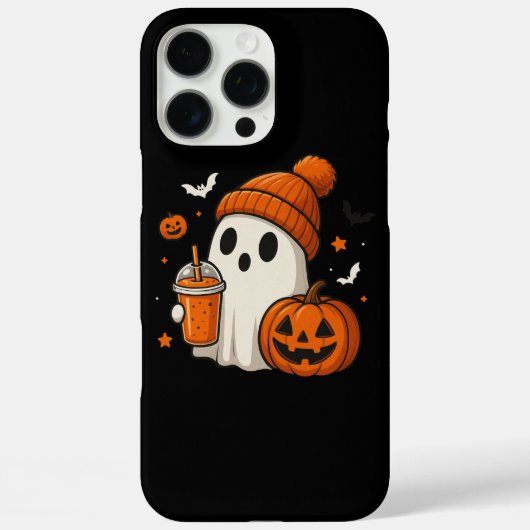 Schattigee Halloween Ghost met pompoen en Drink Case-Mate iPhone Case (Achterkant)