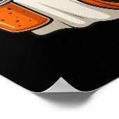 Schattigee Halloween Ghost met pompoen en Drink Poster (Hoek)