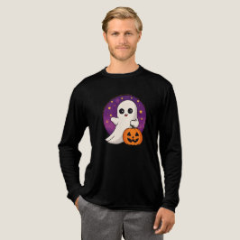 "Schattigee Halloween Ghost met Snoep Bag T-Shirt" Tri-Blend Shirt