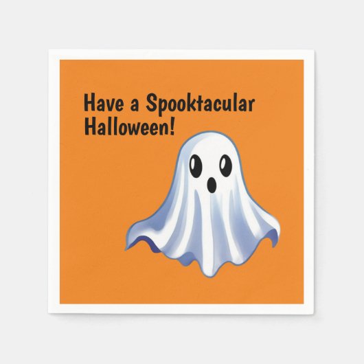 Schattigee Halloween Ghost Papier Servetten (Voorkant)