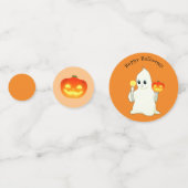 Schattigee Halloween Ghost, pompoen op zwart en Si Confetti (Voorkanten)