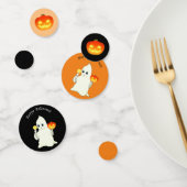 Schattigee Halloween Ghost, pompoen op zwart en Si Confetti (Groep)