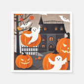 Schattigee Halloween Ghost & Pumpkin Party Decor Servet (Voorkant)