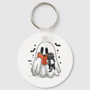 Schattigee Halloween Ghost Reading Book Tanktop_1 Sleutelhanger