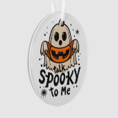 Schattigee Halloween Ghost Retro : Spreek Spooky N Ornament (voorkant)