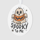 Schattigee Halloween Ghost Retro : Spreek Spooky N Ornament (voorkant)