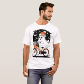 Schattigee Halloween Ghost Riding Bicycle Hallowee T-shirt (Voorkant volledig)
