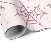 Schattigee Halloween Ghost & Spiderweb Pattern (2) Cadeaupapier (Rol Hoek)