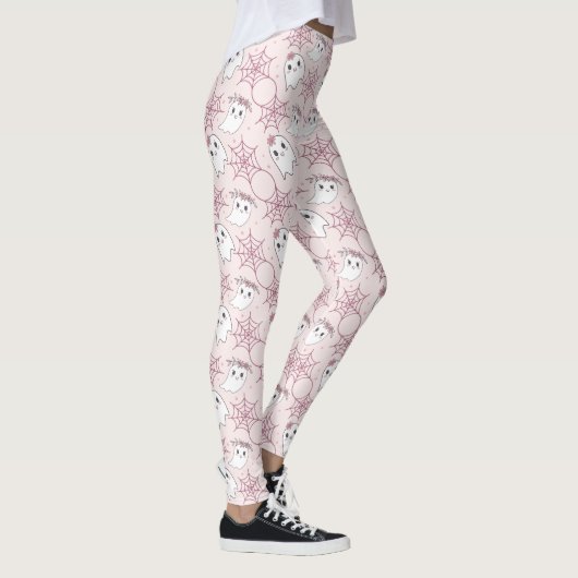Schattigee Halloween Ghost & Spiderweb Pattern (2) Leggings (Rechts)