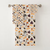 Schattigee Halloween Ghost Spooky Ghosts, Pumpkins Bad Handdoek (Insitu)