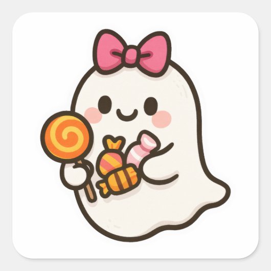 Schattigee Halloween Ghost sticker (Voorkant)