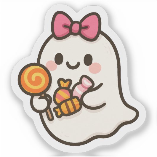 Schattigee Halloween Ghost sticker (Voorkant)