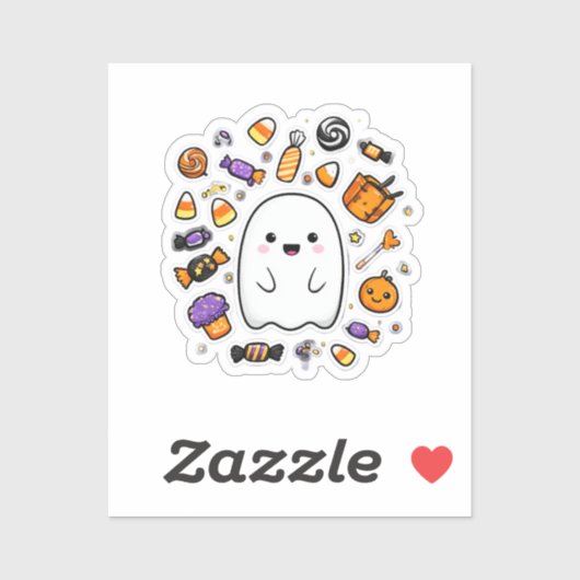 Schattigee Halloween Ghost Sticker – Cartoon Ghost (Vel)